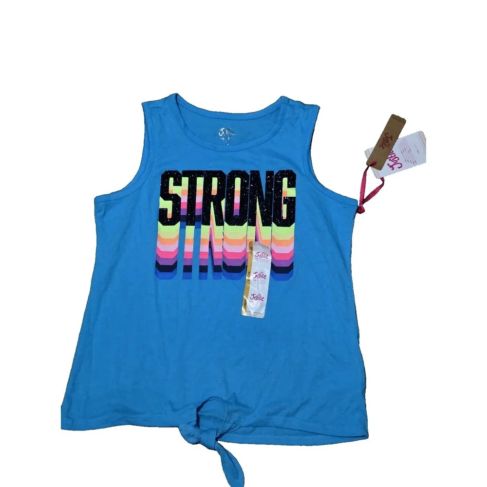 Lot Of 2 -‎ NWT Justice Girl's Front Knot Sleeveless Tank Tops XL -12-14